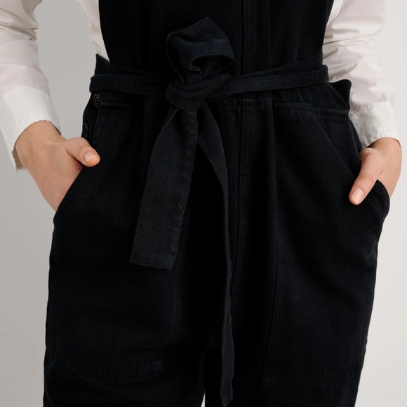 BNWT NEW Alex Mill made Black Denim Ollie Overalls Romper Jumpsuit well X-LARGE! - Picture 5 of 7